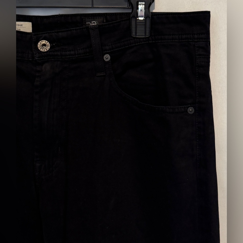 AG Adriano Goldschmied Jeans 34x34 The Protege Black Straight Leg Sueded 36x34 - Picture 7 of 12